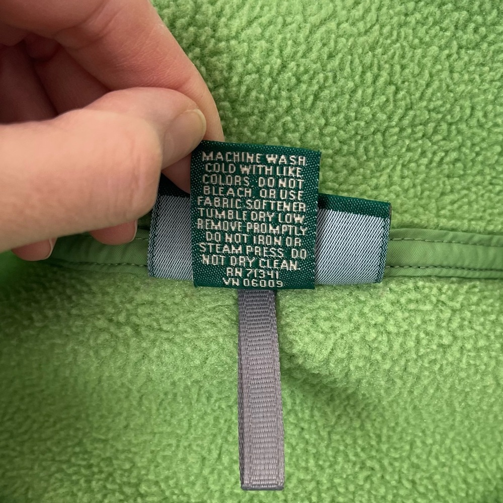 Vintage 90s L.L.Bean quarter snap fleece pullover with pockets green XL Reg - Picture 13 of 14